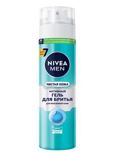 Гель для бритья NIVEA MEN Чистая Кожа для проблемной кожи с цинком и салициловой кислотой, 200 мл