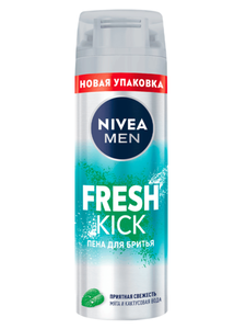 Пена для бритья NIVEA MEN Fresh Kick приятная свежесть с мятой, 200 мл