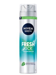 Гель для бритья NIVEA MEN Fresh Kick приятная свежесть с мятой, 200 мл
