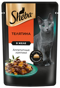 Влажный корм для кошек SHEBA с телятиной Ломтики в желе Телятина