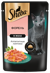 Влажный корм для кошек SHEBA с форелью Ломтики в желе Форель