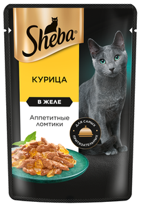 Влажный корм для кошек Sheba Ломтики в желе с курицей