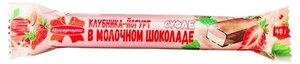 Батончик Коммунарка клубника-йогурт в молочном шоколаде