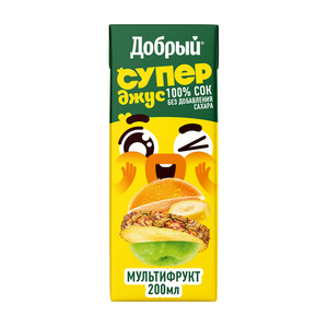 Сок «Добрый» Active kid мультифруктовый, 200 мл