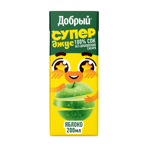 Сок «Добрый» Active kid яблочный, 0,2 л