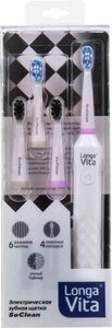 Зубная щетка электрическая Longa Vita SoClean средней жесткости с 4 насадками, цвета в ассортименте