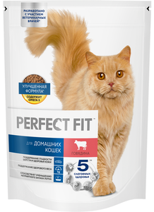 Корм сухой Perfect Fit для кошек говядина