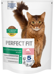 Корм сухой Perfect Fit для стерилизованных кошек лосось