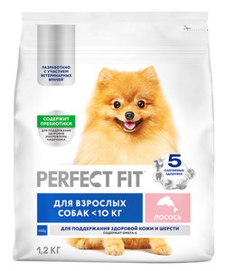 Корм сухой Perfect Fit для взрослых собак мелких пород лосось