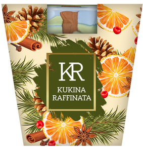 Свеча Kukina Raffinata в стакане арома деревянный фитиль, 360 мл