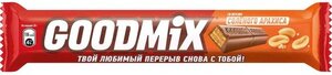 Батончик шоколадный Goodmix со вкусом арахиса с хрустящей вафлей
