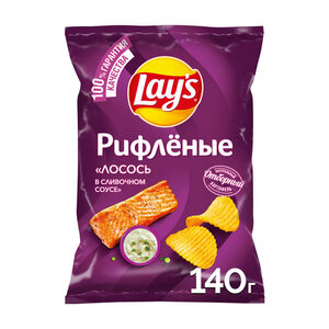 Чипсы картофельные Lay's Лосось в сливочном соусе рифленые