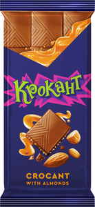 Шоколад молочный Крокант с миндалем и соленой карамелью