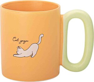 Кружка фарфоровая Atmosphere Of Art с рисунком кот Lively цвет желтый, 350 мл
