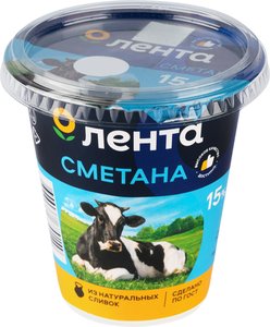 Сметана Лента 15% бзмж