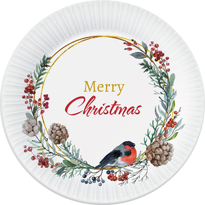 Тарелки бумажные Нд Плэй Зеленая клетка d=180 мм, 6 шт