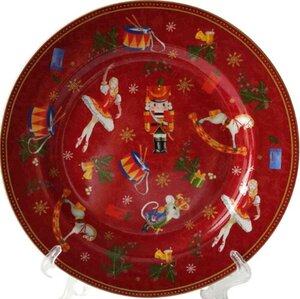 Тарелка обеденная Korall Щелкунчик красная, 26.5 см