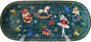 Блюдо Korall Щелкунчик зеленое, 25 x 11.5 см