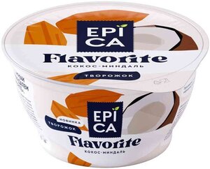 Десерт творожный Epica Flavorite кокос-миндаль 8,9%