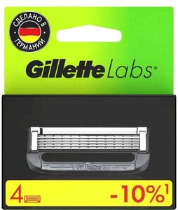 Кассеты сменные Gillette Labs 5 лезвий, 4 шт