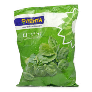 Шпинат быстрозамороженный ТМ Лента Шпинат быстрозамороженный ТМ Лента