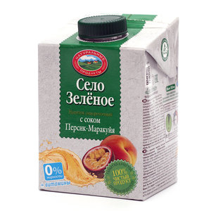 Напиток сывороточный с соком персик-маракуйя ТМ Село зеленое