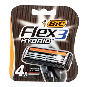 Сменные кассеты Flex3 Hybrid ТМ Bic (Бик), 4 шт