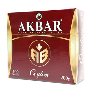 Чай черный Ceylon ТМ Akbar (Акбар), 100 пакетиков