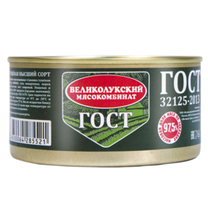 Свинина тушёная высший сорт ТМ Великолукский мясокомбинат