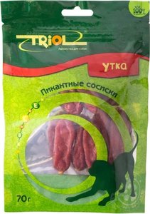 Лакомство для собак Triol Утка Пикантные сосиски, 70 г