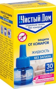 Жидкость от комаров Чистый дом 30 ночей, 29 мл