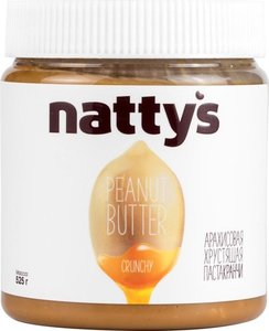 Паста арахисовая Crunchy хрустящая с кусочками арахиса и медом ТМ Natty's (Нутис)