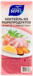 Коктейль из морепродуктов в масле с пряностями ТМ Балтийский берег