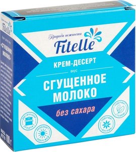 Крем-десерт Fitelle Сгущенное молоко без сахара, 100 г