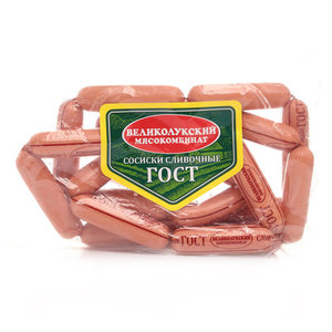 Сосиски сливочные ТМ Великолукский мясокомбинат