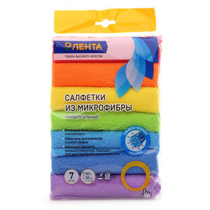 Салфетки из микрофибры универсальные, 7 шт ТМ Лента