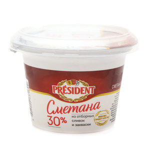 Сметана President 30% БЗМЖ, 180 г