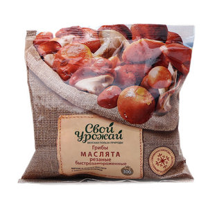 Грибы маслята резаные быстрозамороженные ТМ Свой урожай
