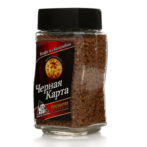 Черная карта эксклюзив бразилия кофе натуральный растворимый 95 грамм