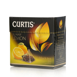 Чай чёрный в пирамидках с цедрой цитрусовых, лепестками цветов и легким ароматом лимона Sunny Lemon (Санни Лемон) 20*1,7 г ТМ Сurtis (Куртис) 