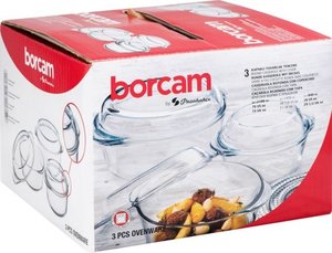 Набор форм для запекания Borcam стеклянные кастрюли с крышками, 6 предметов
