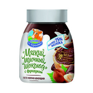 Паста Мягкий молочный шоколад с фундуком 15% ТМ Коровка из Кореновки