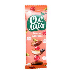 Фруктово ореховый батончик клюквенный ТМ Ол'лайт