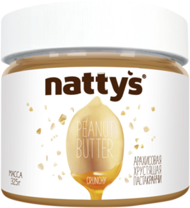 Паста арахисовая с кусочками арахиса и мёдом ТМ Nattys (Нуттис)