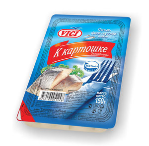 Сельдь Атлантическая филе-кусочки в масле к картошке ТМ Vici (Вичи)