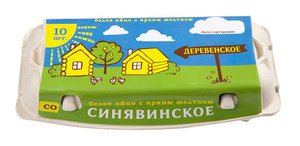 Яйца куриные «Синявское» Деревенские с ярким желтком С0 белое, 10 шт