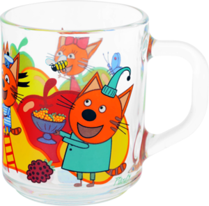 Кружка 200 мл  Три кота фрукты стекло