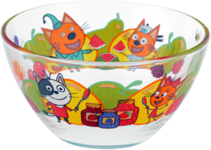 Салатник 13см Три кота фрукты стекло