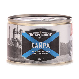 Сайра тихоокеанская натуральная консервированная ТМ Доброфлот 
