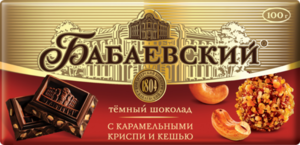 Шоколад темный с карамельными криспи и кешью ТМ Бабаевский